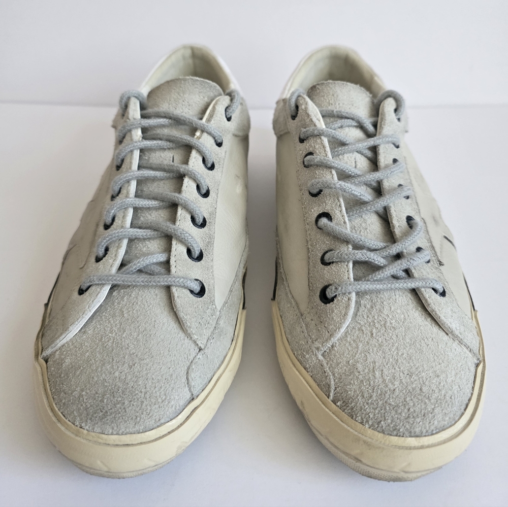 Men Golden Goose Superstar Black Gray Leather Sneakers Size 43 EU - Picture 4 of 9